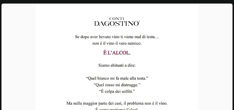 🍷 Il mal di testa non è colpa dei solfiti