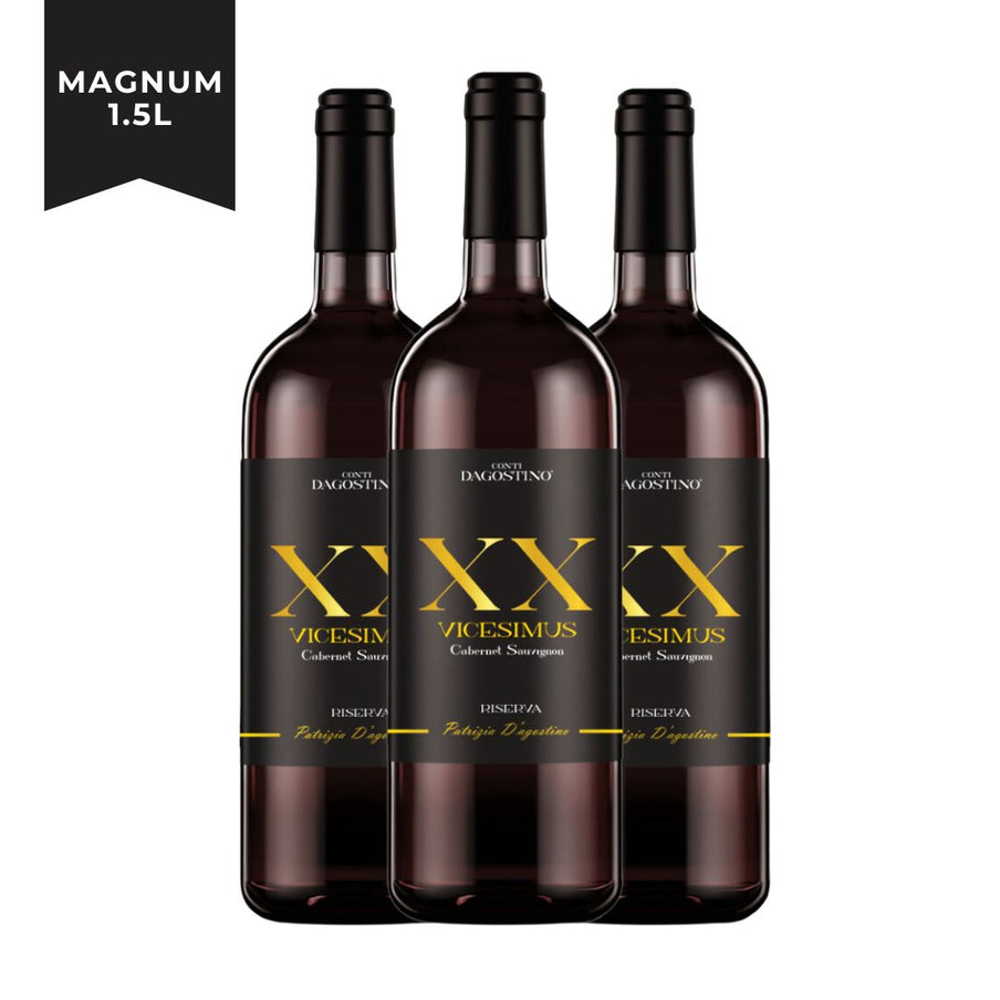 3 bottiglie di XX Vicesimus - Cabernet Sauvignon Riserva D.O.P. Magnum 1.5L