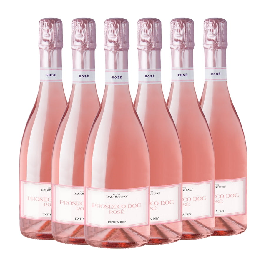 6 Bottiglie di Prosecco D.O.C. Rosé Millesimato Spumante extra dry